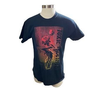 Gildan Tag Men Black Toxic Rose Band Warped Graphic T-Shirt Sz L Toxic Together